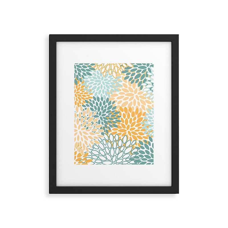 Modern, Floral Prints, Green and Yellow Framed Art Print Gallery Image 6
