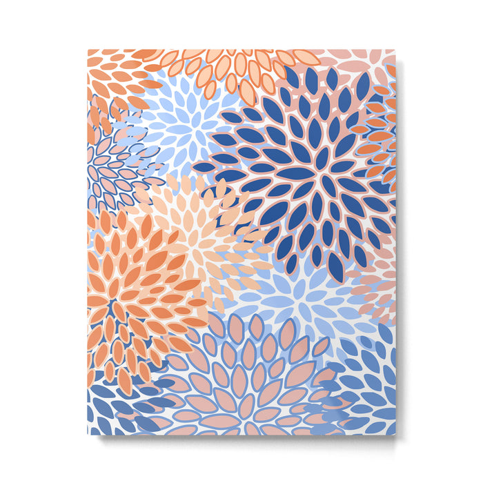Modern, Floral Prints, Orange and Blue Metal Print Gallery Image 1