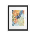 Modern, Floral Prints, Orange, Blue, Yellow Framed Art Print Gallery Image 6
