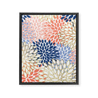 Festive, Modern, Floral Prints, Pink, Navy, Gold Framed Canvas Print Gallery Image 8