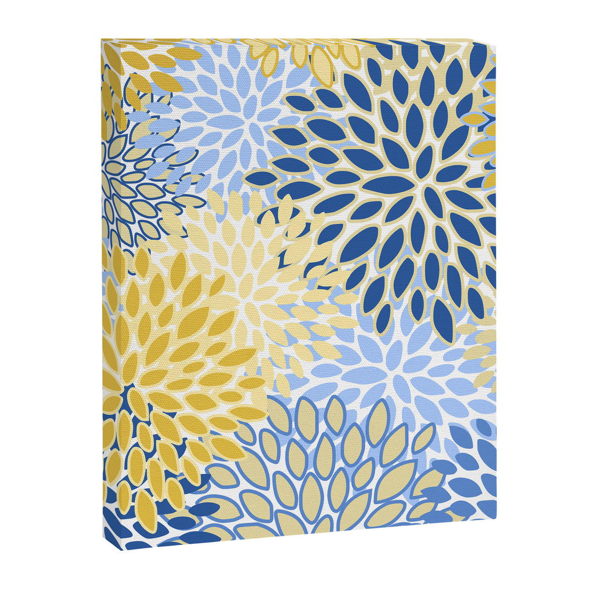 Modern, Floral Prints, Summer, Yellow and Blue Canvas Print Gallery Image 8