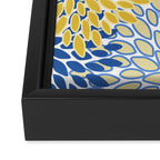 Modern, Floral Prints, Summer, Yellow and Blue Framed Canvas Print Gallery Image 3
