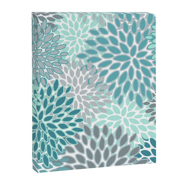 Modern, Floral Prints, Teal and Gray Canvas Print Gallery Image 1
