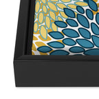 Modern Floral Prints, Teal and Yellow Framed Canvas Print Gallery Image 3