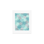 Modern Floral Prints, Teal, Turquoise and Gray Art Print Gallery Image 1
