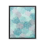 Modern Floral Prints, Teal, Turquoise and Gray Framed Canvas Print Gallery Image 8