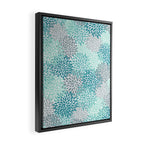 Modern Floral Prints, Teal, Turquoise and Gray Framed Canvas Print Gallery Image 2