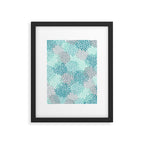 Modern Floral Prints, Teal, Turquoise and Gray Framed Art Print Gallery Image 6