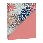 Modern, Floral Prints, with Block Color, Coral, Aqua, Blue Canvas Print Gallery Image 8