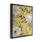 Modern, Floral Prints, Yellow and Gray Framed Canvas Print Gallery Image 2