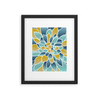 Modern, Floral Prints, Yellow, Blue and Teal Framed Art Print Gallery Image 6
