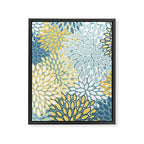 Modern Floral Yellow And Teal  Framed Canvas Print Gallery Image 8