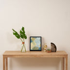 Modern Floral Yellow And Teal  Framed Canvas Print Gallery Image 4