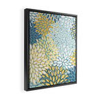 Modern Floral Yellow And Teal  Framed Canvas Print Gallery Image 2