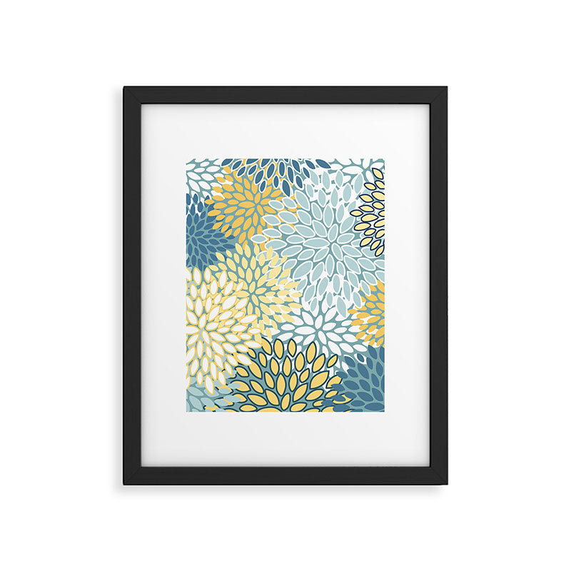 Modern Floral Yellow And Teal  Framed Art Print Gallery Image 6