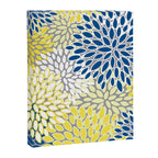 Modern Flowers Art, Blue, Yellow and Gray, Art Prints Canvas Print Gallery Image 8