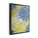 Modern Flowers Art, Blue, Yellow and Gray, Art Prints Framed Canvas Print Gallery Image 2