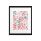 Modern, Flowers Print, Coral, Pink and Gray Framed Art Print Gallery Image 6