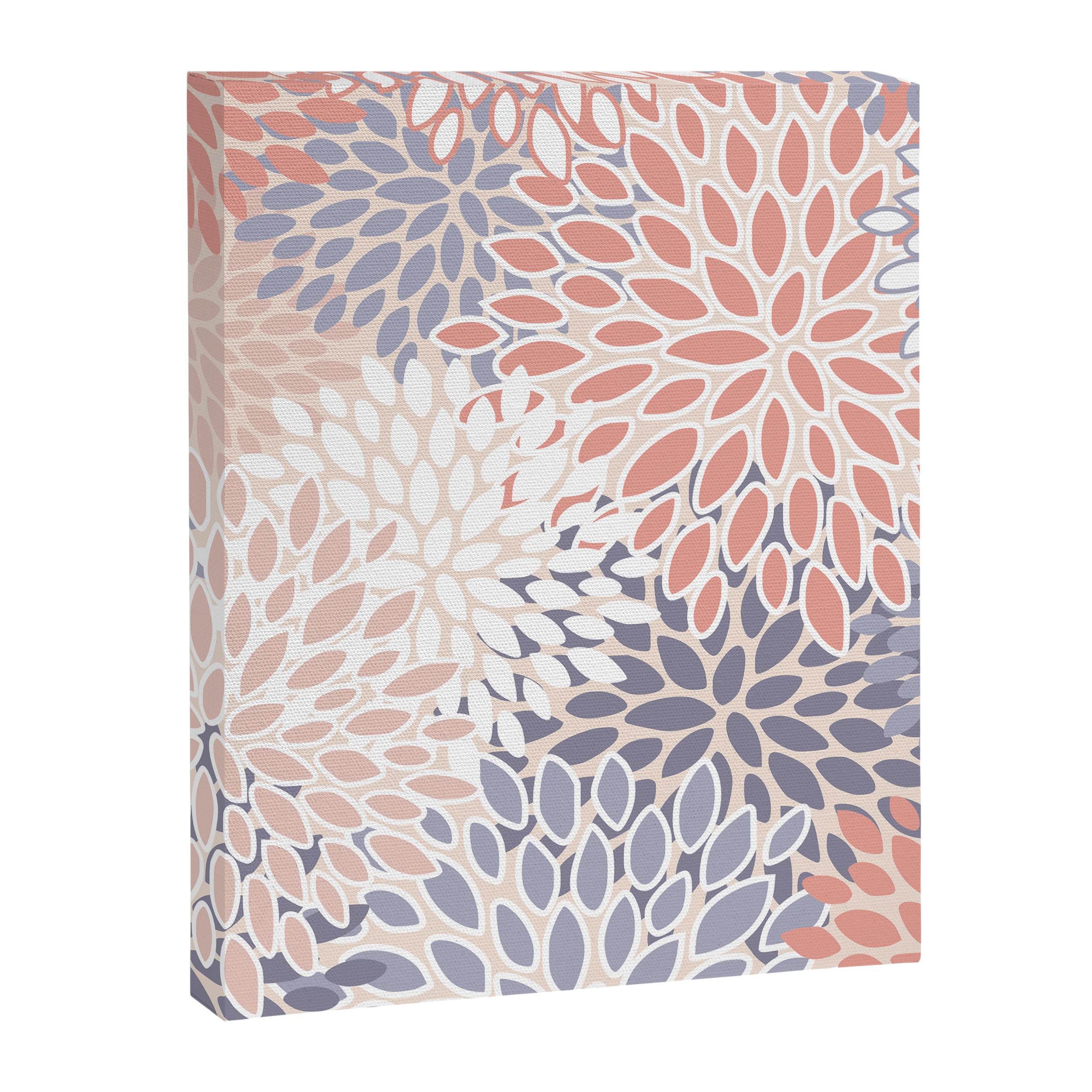  Modern Flowers Print, Coral, Pink and Purple Canvas Print Gallery Image 8