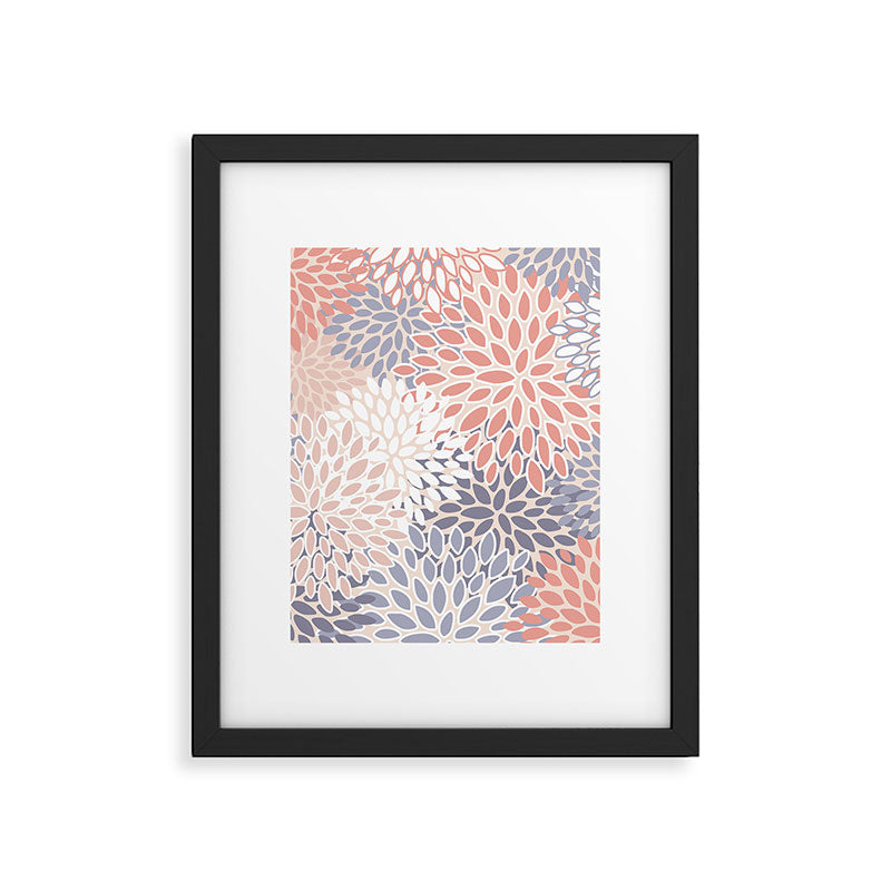  Modern Flowers Print, Coral, Pink and Purple Framed Art Print Gallery Image 6