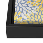 Modern Flowers Print, Yellow, White and Blue Framed Canvas Print Gallery Image 3