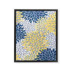 Modern Flowers Print, Yellow, White and Blue Framed Canvas Print Gallery Image 8