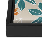 Modern, Minimal, Floral, Orange and Teal Framed Canvas Print Gallery Image 3