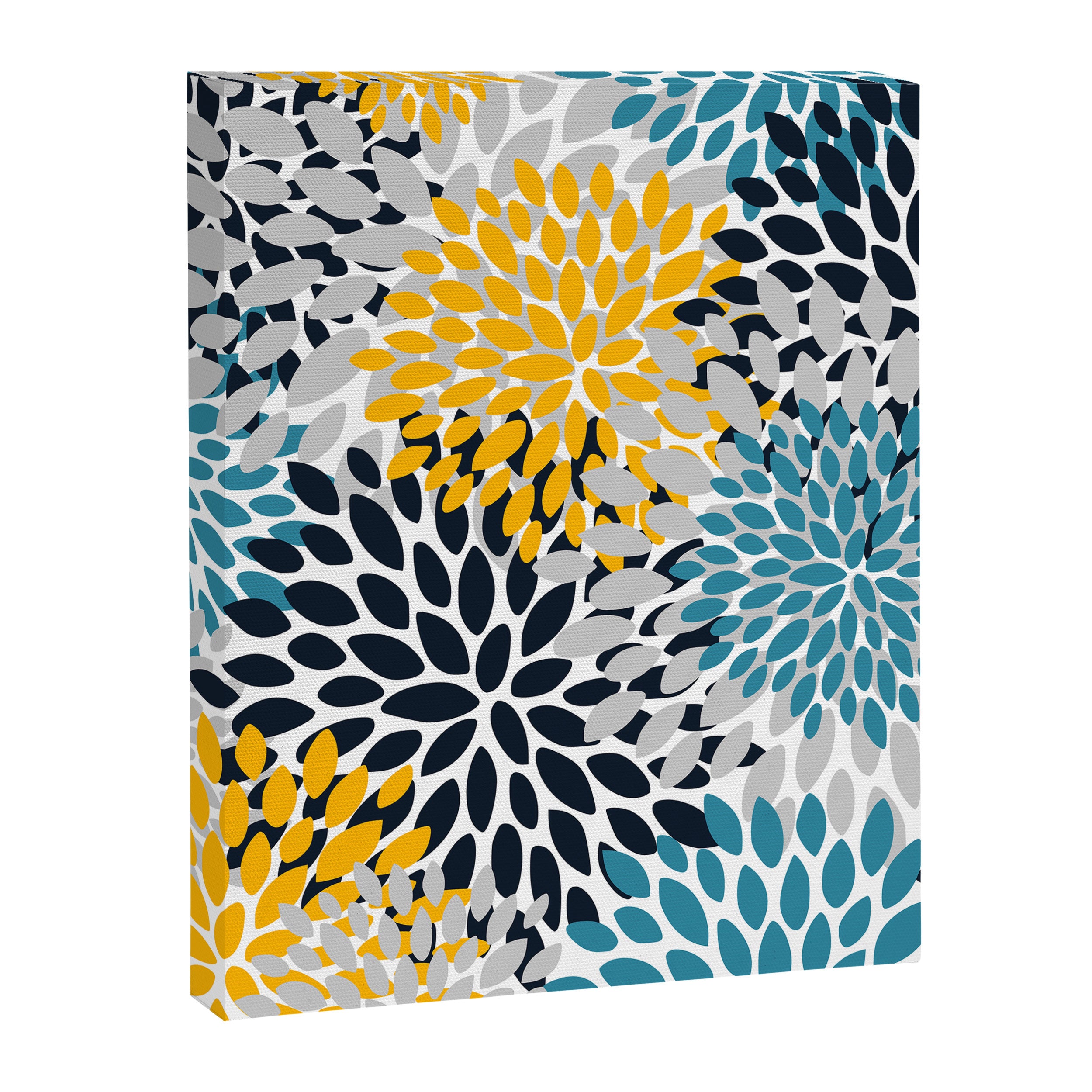 Modern Teal, Yellow and Blue Canvas Print Gallery Image 8
