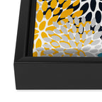 Modern Teal, Yellow and Blue Framed Canvas Print Gallery Image 3