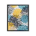 Modern Teal, Yellow and Blue Framed Canvas Print Gallery Image 8