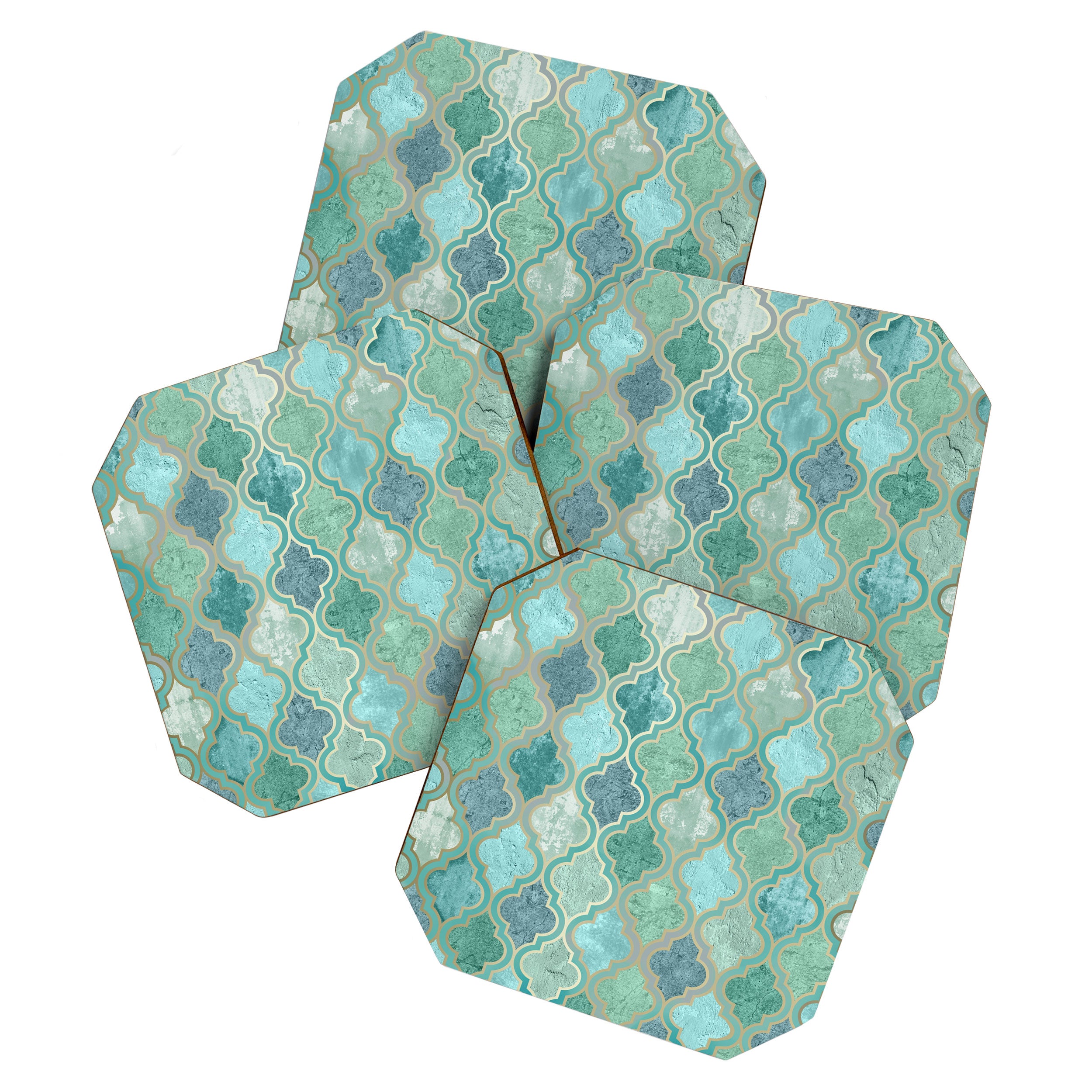 Moroccan Teal Green Coaster Gallery Image 1
