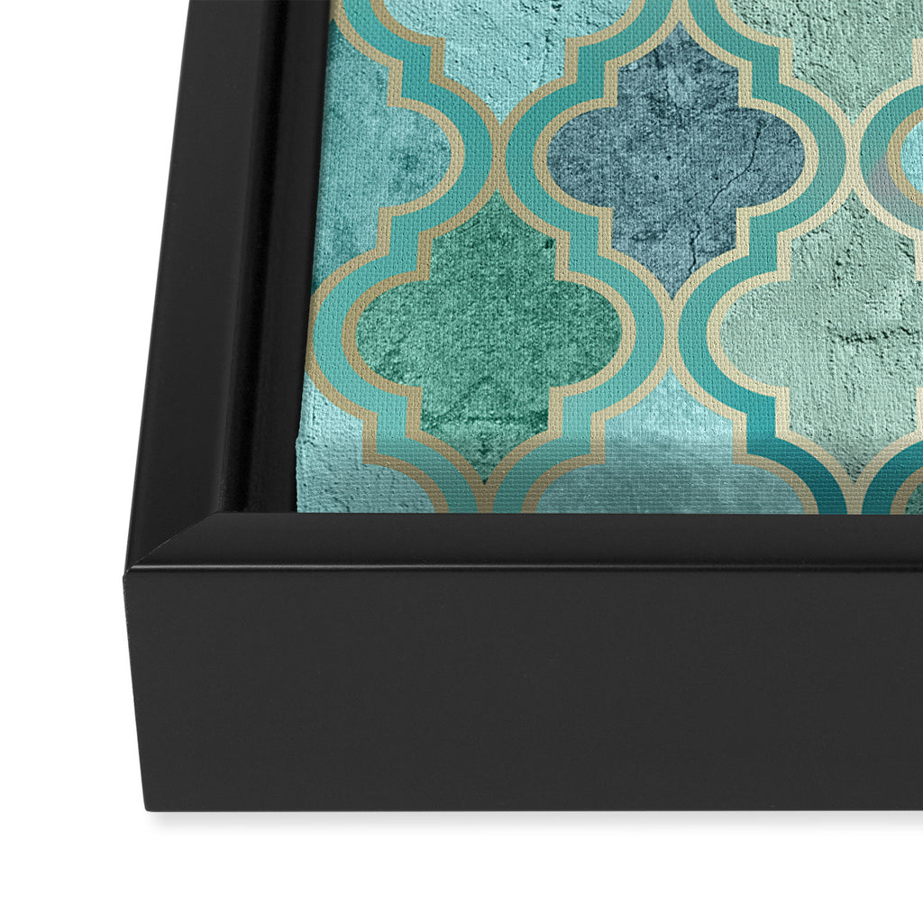 Moroccan Teal Green Framed Canvas Print Gallery Image 3