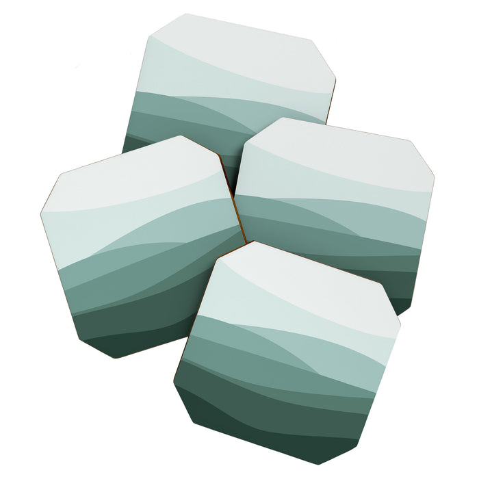 Mountain, Landscape, Green, Ombre Paintings Coaster Gallery Image 1