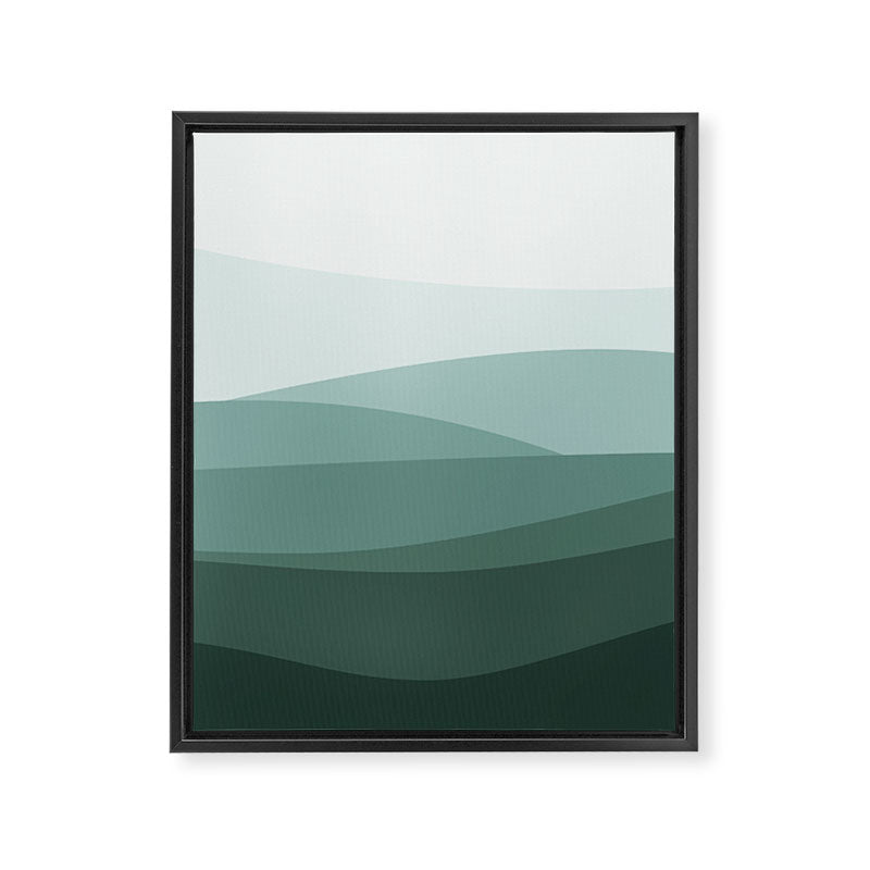 Mountain, Landscape, Green, Ombre Paintings Framed Canvas Print Gallery Image 8