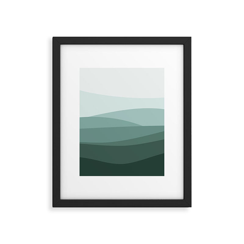 Mountain, Landscape, Green, Ombre Paintings Framed Art Print Gallery Image 6