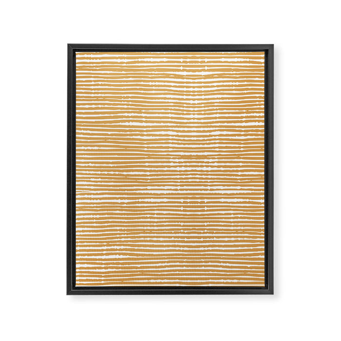 Mustard Yellow Striped Abstract Pattern Framed Canvas Print Gallery Image 1