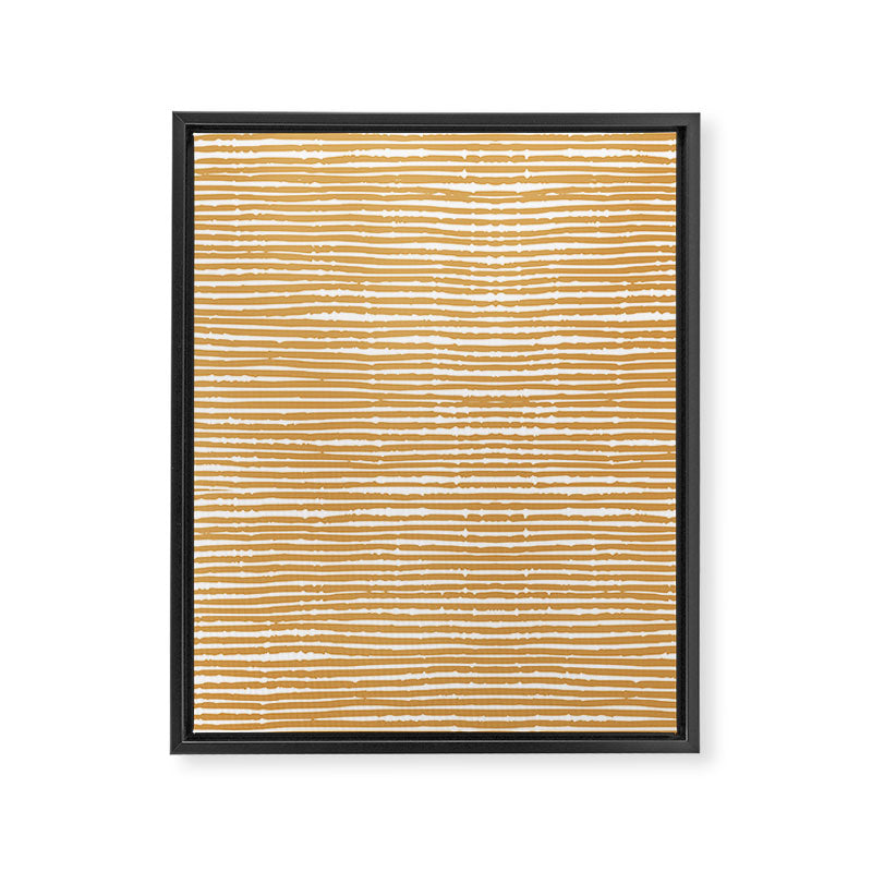Mustard Yellow Striped Abstract Pattern Framed Canvas Print Gallery Image 8