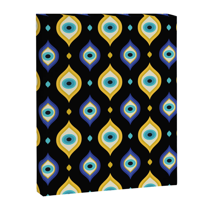 Mystic Evil Eyes on Black Canvas Print Gallery Image 1