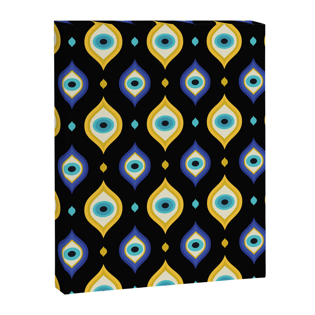 Mystic Evil Eyes on Black Canvas Print Gallery Image 8