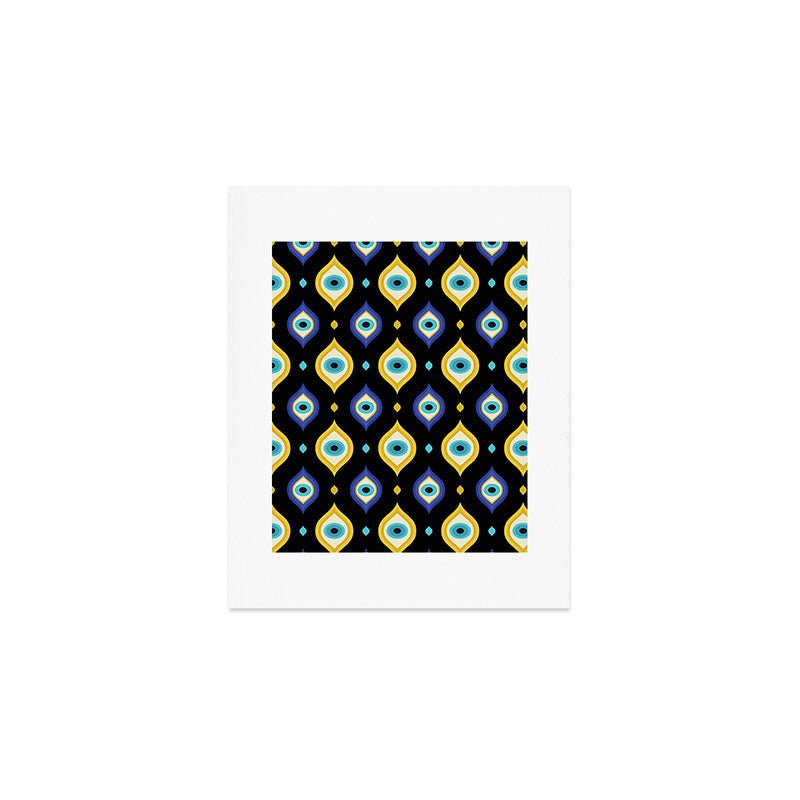 Mystic Evil Eyes on Black Art Print Gallery Image 1