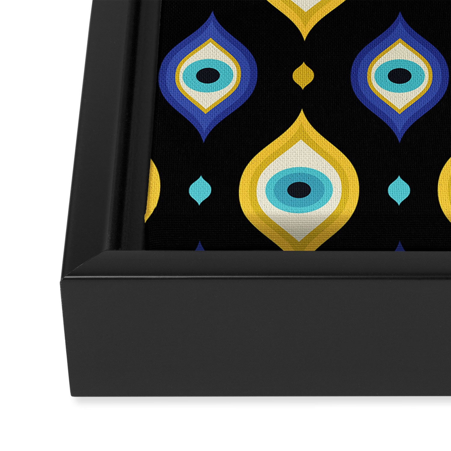 Mystic Evil Eyes on Black Framed Canvas Print Gallery Image 3