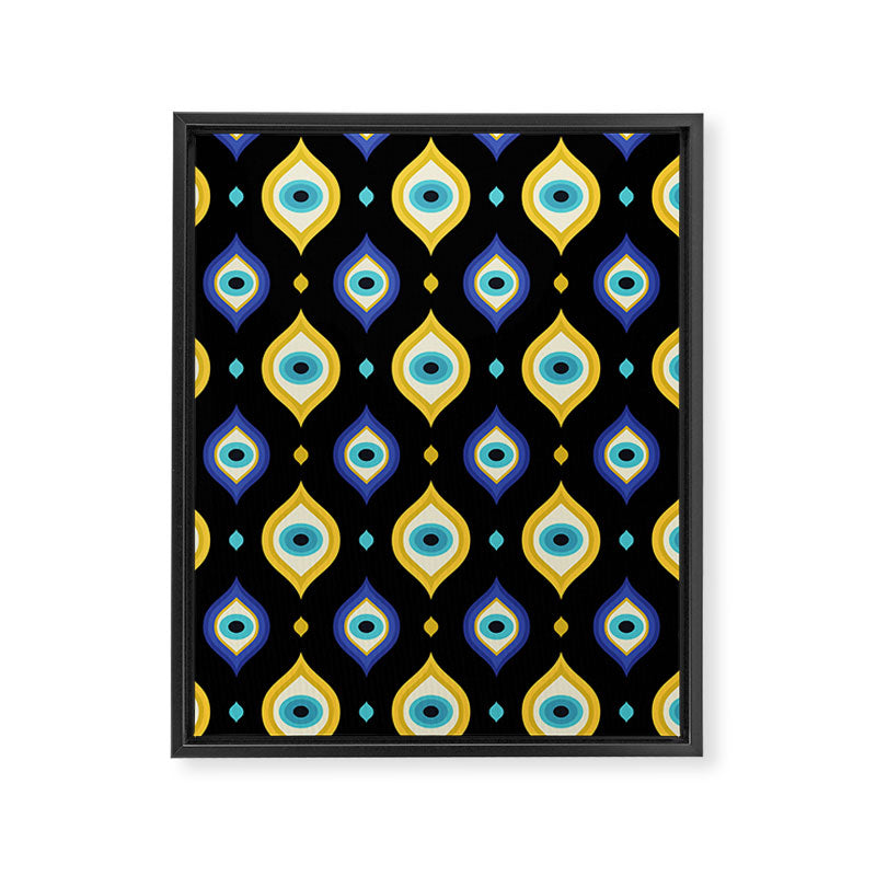 Mystic Evil Eyes on Black Framed Canvas Print Gallery Image 8