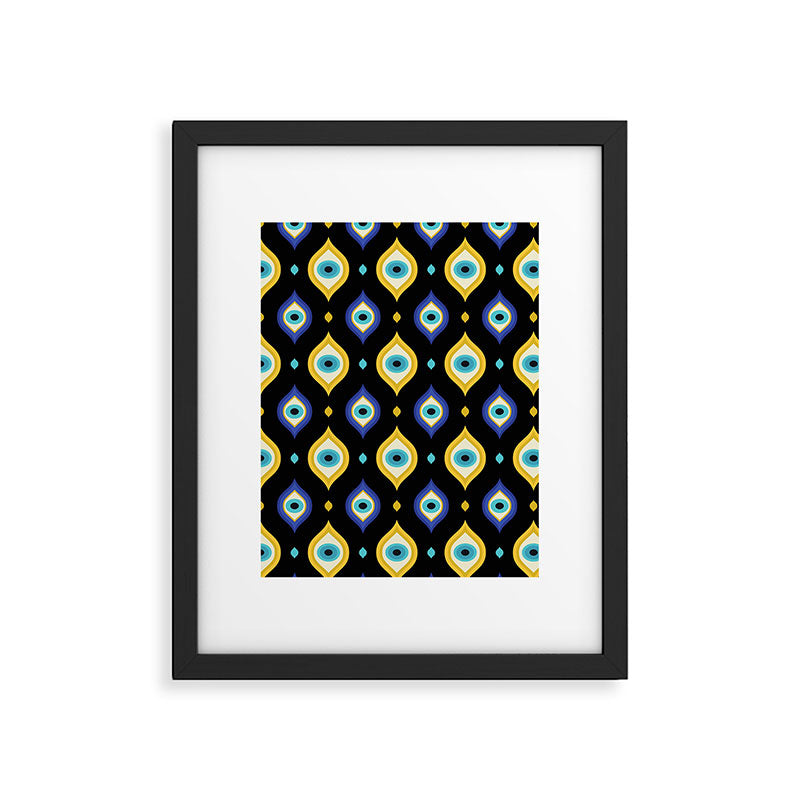 Mystic Evil Eyes on Black Framed Art Print Gallery Image 6