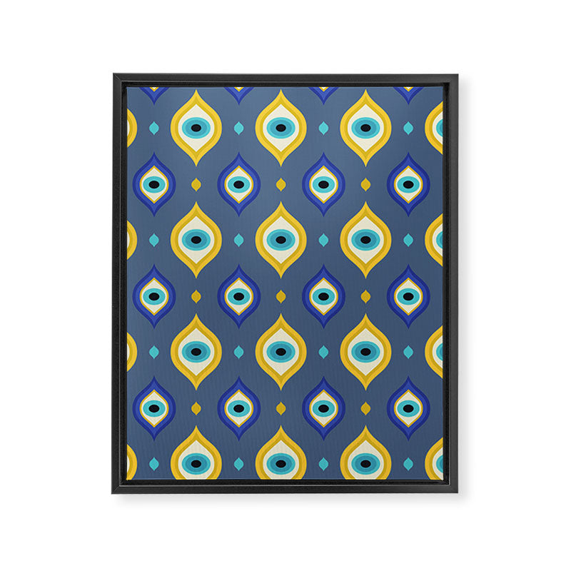 Mystic Evil Eyes Pattern Framed Canvas Print Gallery Image 8