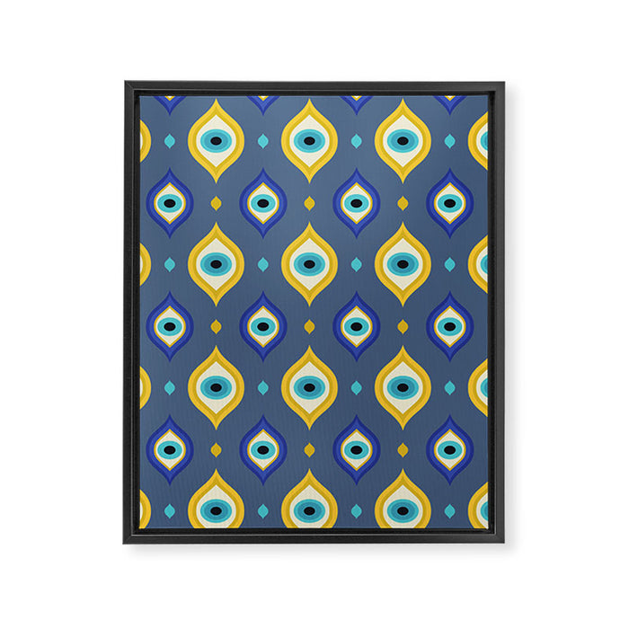 Mystic Evil Eyes Pattern Framed Canvas Print Gallery Image 1