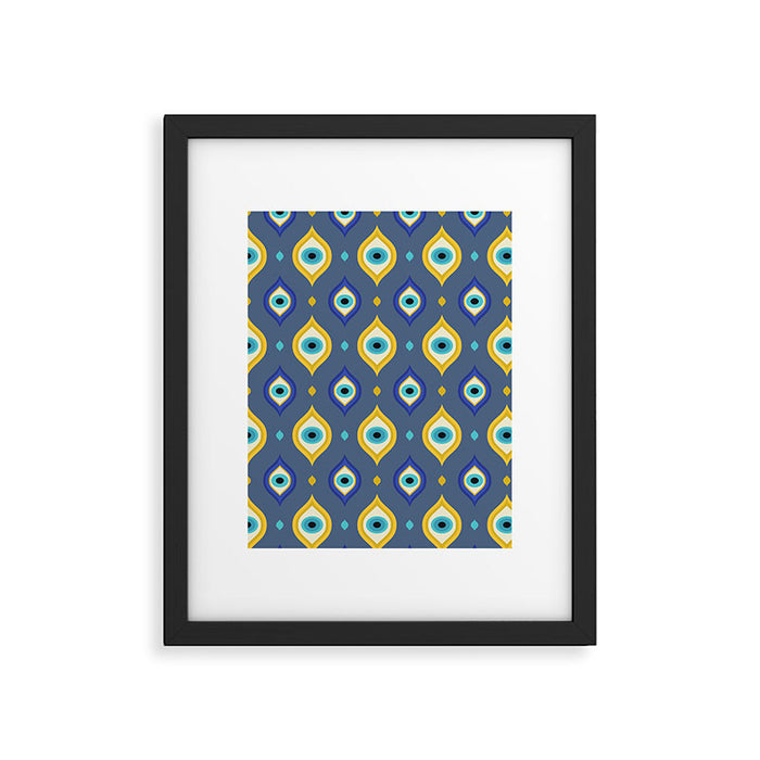 Mystic Evil Eyes Pattern Framed Art Print Gallery Image 1