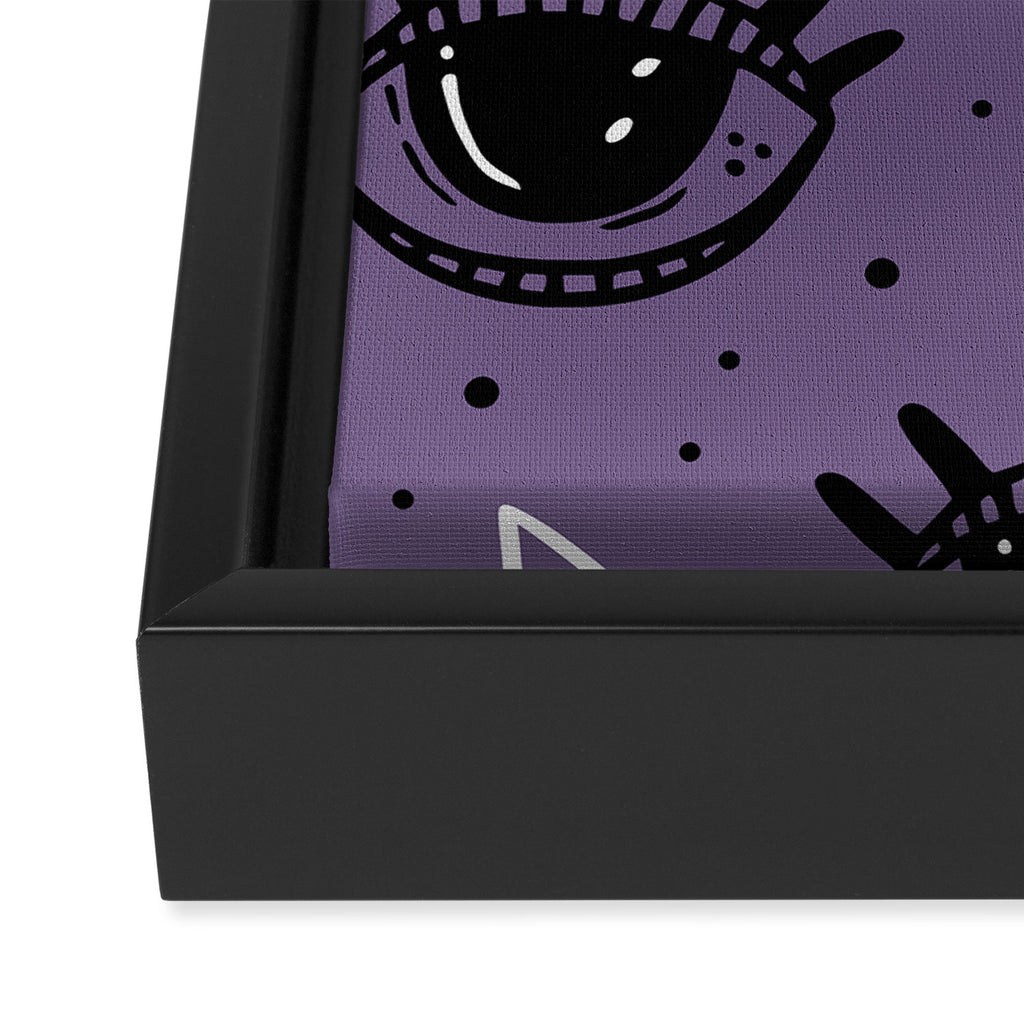 Mystic Eyes, Halloween, Purple Framed Canvas Print Gallery Image 3