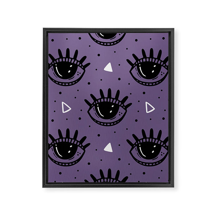 Mystic Eyes, Halloween, Purple Framed Canvas Print Gallery Image 1