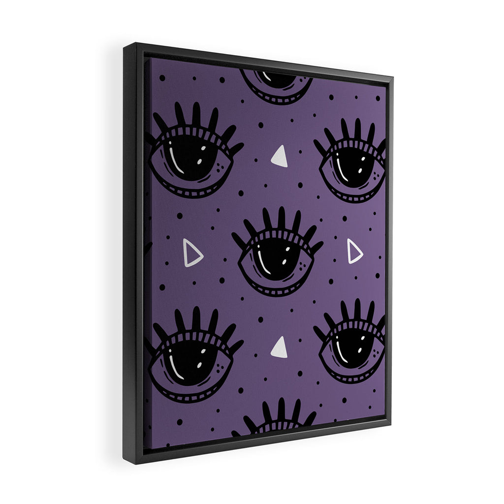 Mystic Eyes, Halloween, Purple Framed Canvas Print Gallery Image 2