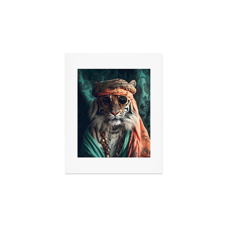Namastig, Retro Portrait Tiger Prints Art Print Gallery Image 1